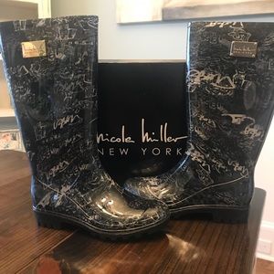 Nicole Miller Rain Boot Graffiti